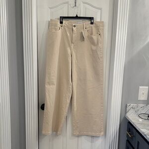 Lane Bryant Cream Wide Leg Jeans
